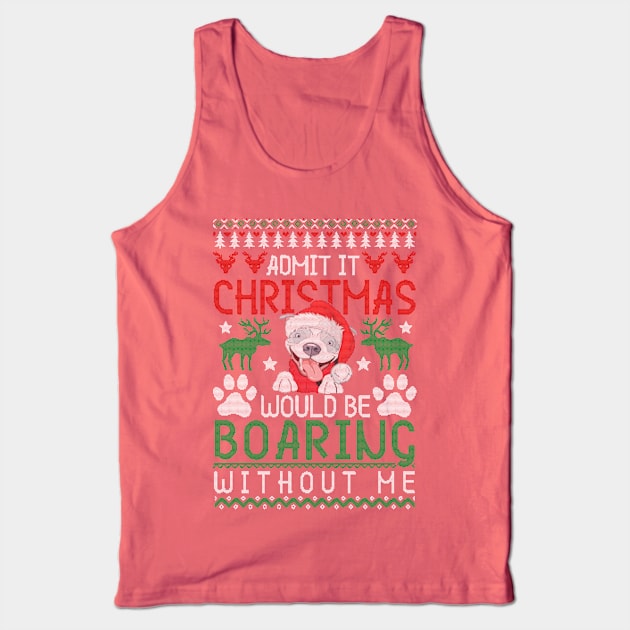 Pit bull Christmas Tshirt Tank Top by Him